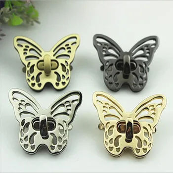 

10pcs/lot Luggage hardware accessories Golden die-casting twist lock Mortise lock butterfly lock bag lock