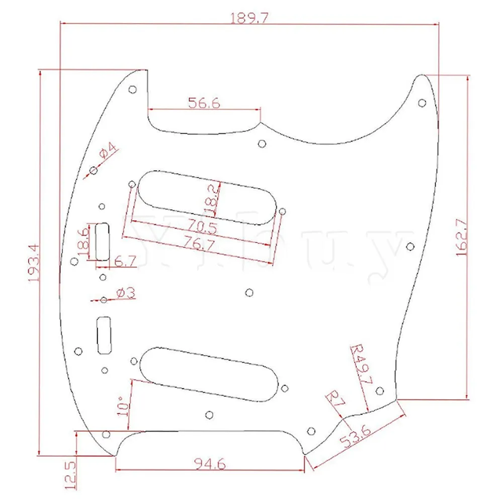 Yibuy коричневая черепаховая оболочка 4ply накладка царапина Пластина для гитары Mustang