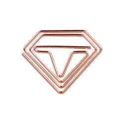 Rose Gold Diamond Paper Clip Cute Gold Pin Paper Clip Office Accessories Paperclips Gadget Metal Paper Clips Bookmark Paperclip