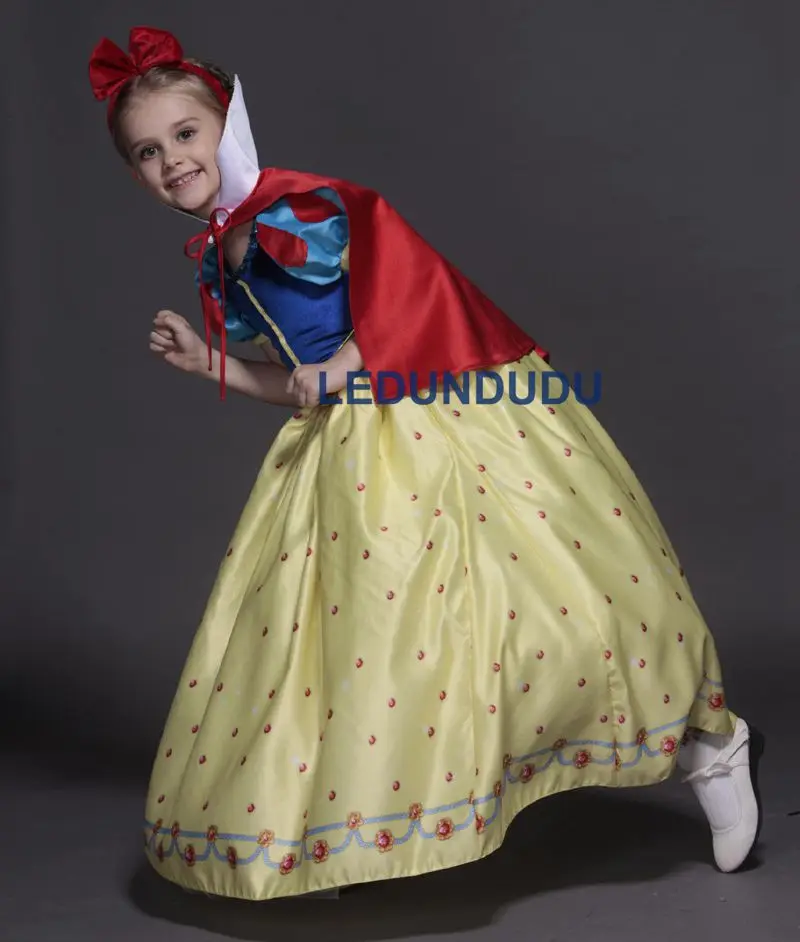 2018 New Arrival High Quality Snow Whit Cosplay Costume for Kid Girls Princess Gem Dress Children Halloween Carnival Party Dress (7)