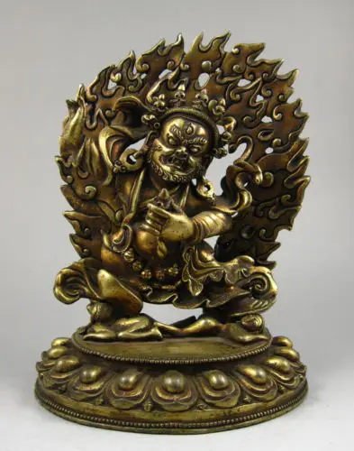 

shitou 002153 Rare Old Chinese 24K Gold Gilt Bronze Vajrapani Statue discount 30% (C0324)