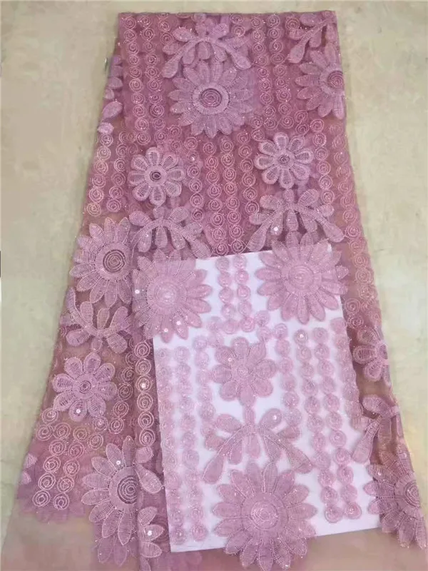 Nigerian Lace Fabrics For Wedding 2019 African Fabric With sequins High Quality White Embroidery French grey peach | Дом и сад