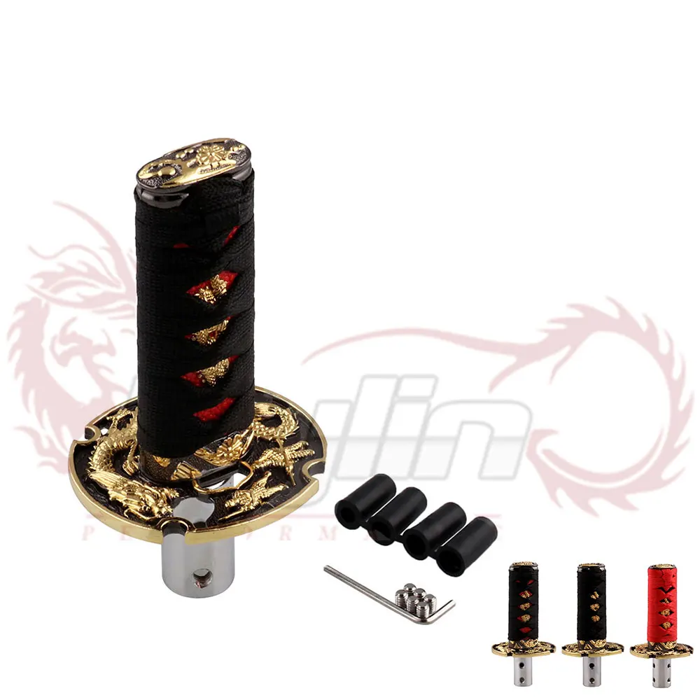 

Jdm Short Samurai Gold Dragon Sword Shift Knob 152mm 205mm Metal Weighted Katana Shifter For Universal car SK178
