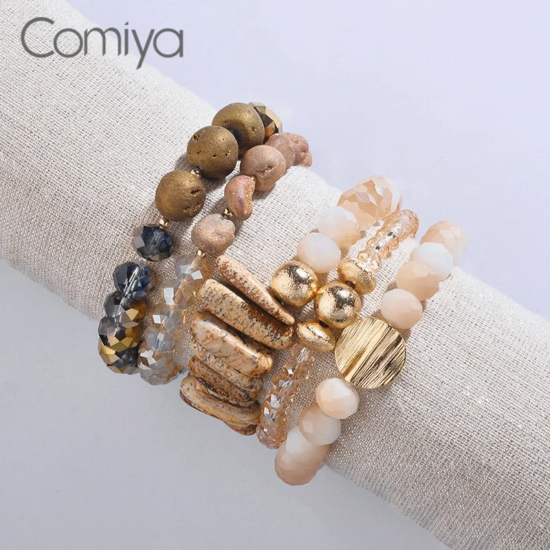 Comiya Модные Bijoux женские ювелирные украшения Браслеты Pulserial акрил бусы из стекла и