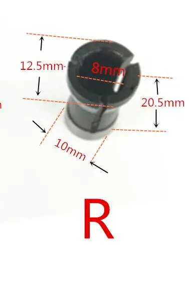 Адаптер хвостовик фрезерный станок с ЧПУ инструментальная Цанга конические гайки 1/" 1/4" 3/" 6 мм 6,35 мм 8 мм 12 мм 12,7 мм для фрезерования Makita BOSCH HITACHI - Цвет: R 8mm  2pcs