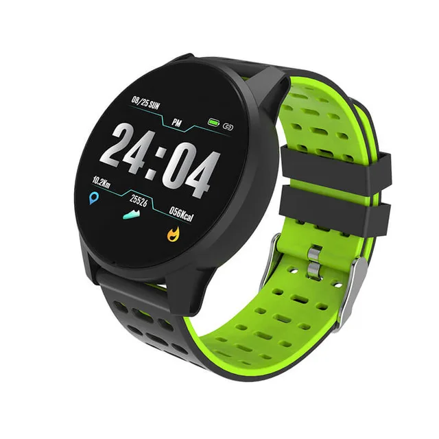 Смарт-часы для мужчин и женщин 1,3 дюймов TFT динамический Пульс кровяное давление кислородный монитор Круглый циферблат спортивные режимы водонепроницаемый IOS Android - Цвет: green