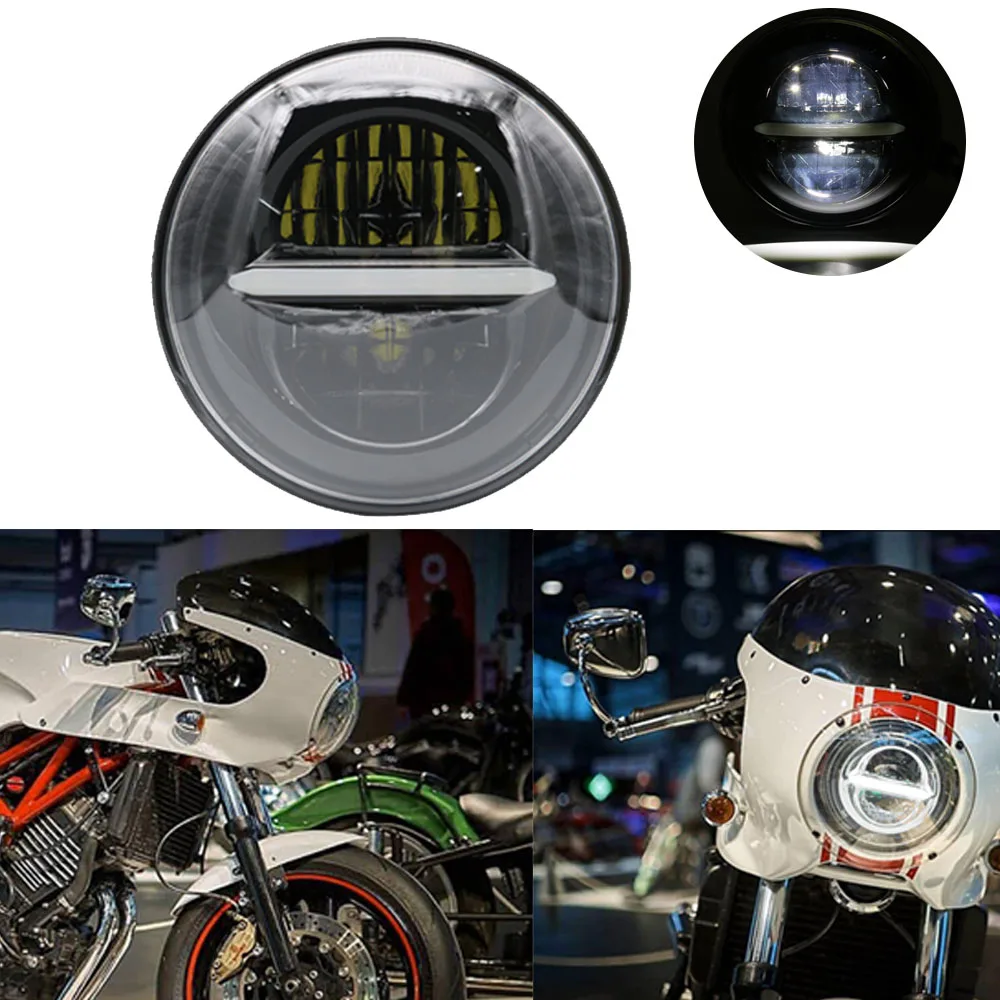 

For Yamaha trx850 LED Headlight 5.75 inch Moto Headlamp 5 3/4" White DRL For Harley Davidson Dyna Sporter Street Bob FXD