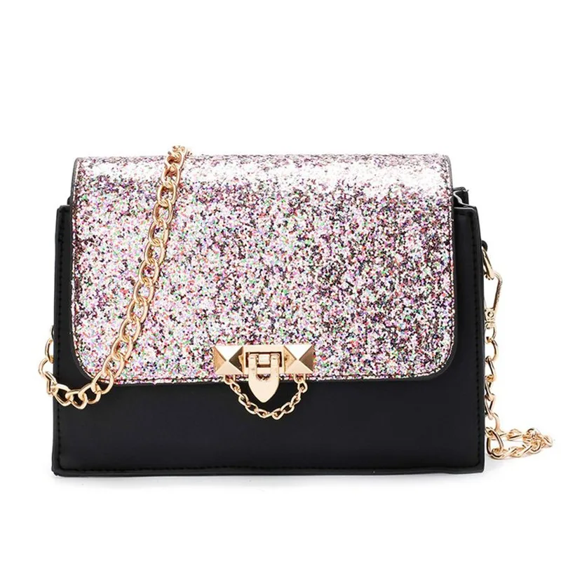 

Fashion Banquet Women Chain Handbag Sequined Design Belt Famous Brand Shoulder Strap Messenger Crossbody Bags Female Bolsos muje