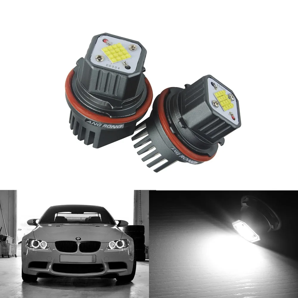 2x White LED Angel Eye Halo Ring Marker Headlight Daytime Light Bulb For E39 E53 E60 E61 E64 E65 E66 E87 X3 X5