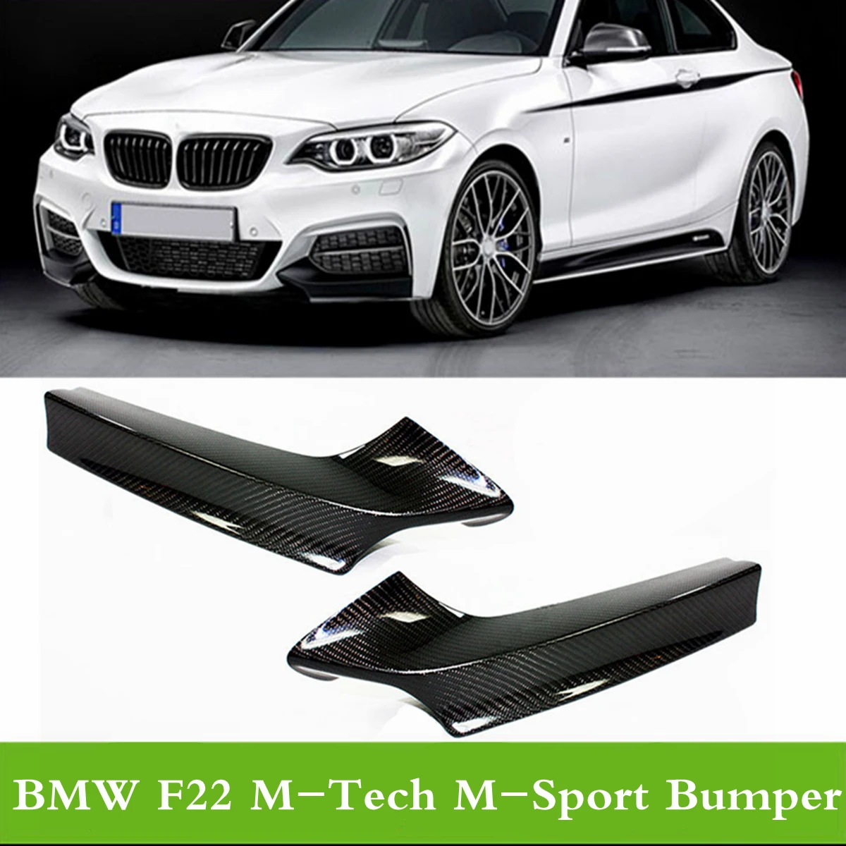 

Hihg quality Car Carbon Fiber Front Bumper Splitter Lip Flaps Body Kit For BMW M235i for Coupe 2014-16