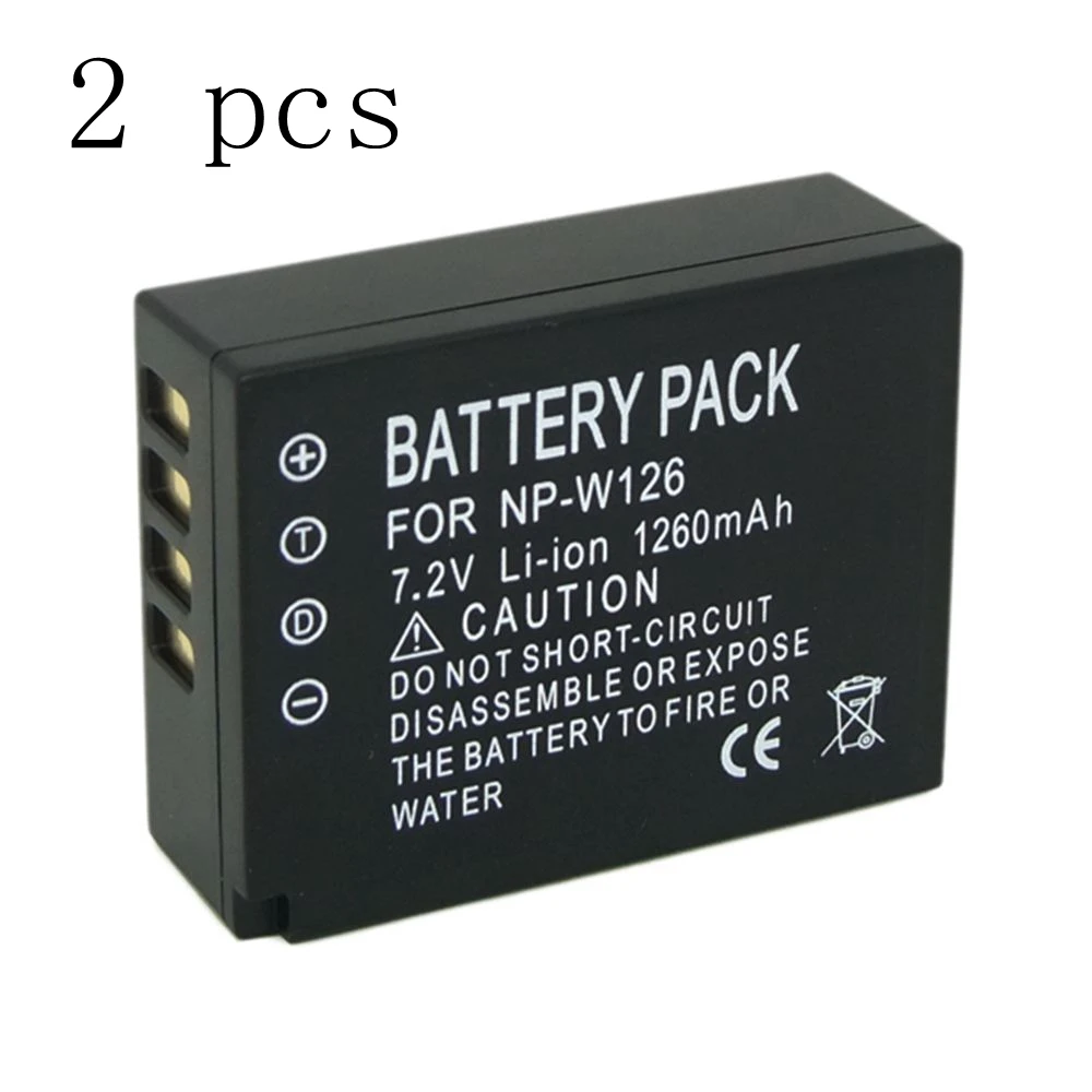2 pieces 1260mAh NP W126 NPW126 Camera Battery For Fujifilm