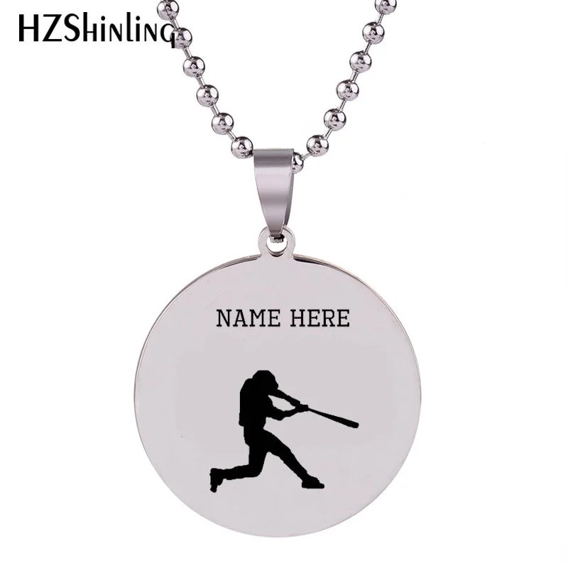 2018 New Baseball Stainless Steel Necklace Athlete Pendant