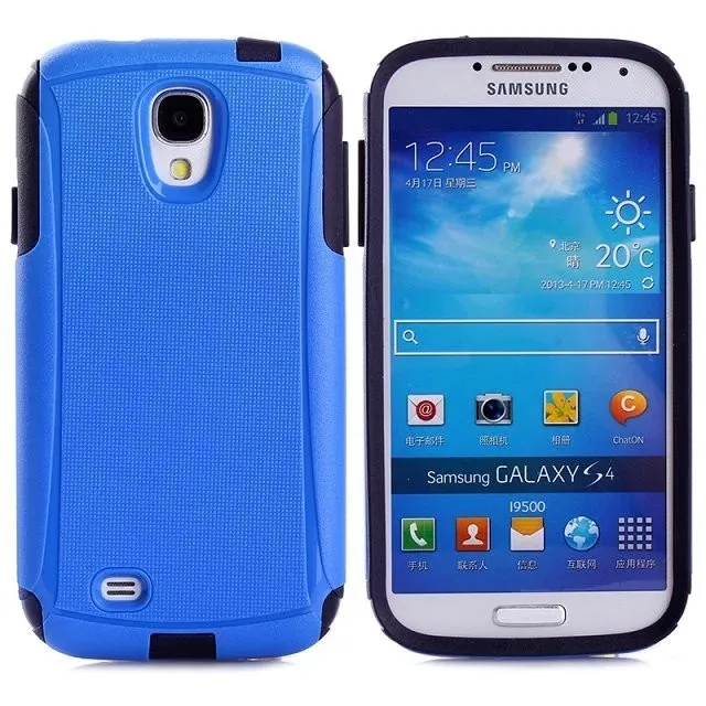 DHL,, высококачественный ПК+ ТПУ чехол для Samsung Galaxy S4 i9500. 2 в 1 шт+ ТПУ Жесткий чехол для Galaxy S4 i9500 100 шт/партия