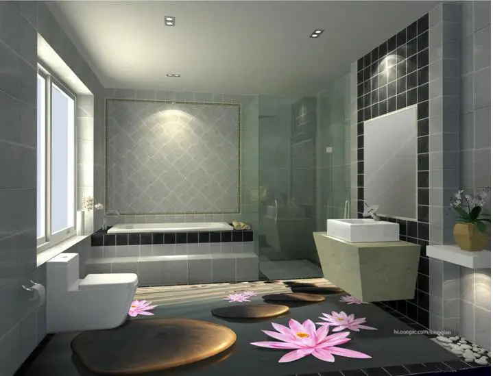 Goede 3d Stereoscopische Behang Vinyl Vloeren Zon pebbles 3d Steen Behang Waterdicht Behang Voor Badkamer 3d Vloertegels
