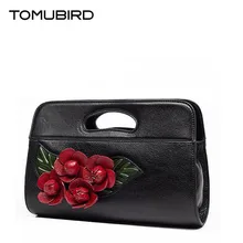 TOMUBIRD neue überlegene rindsleder Designer Dreidimensionale Blumen Echtes Leder tasche Party Clutchs frauen Handtaschen