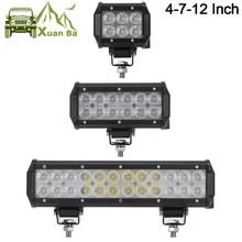 XuanBa 12″ inch 72W Led Light Bar For ATV 4×4 Offroad 18W Work Trucks 4WD Auto DRL 12V Focos Off road Motorcycle 36W Barra Light