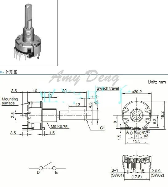 5 шт./лот EC20A1824401 энкодера переключатель 18 posioning количество импульсов