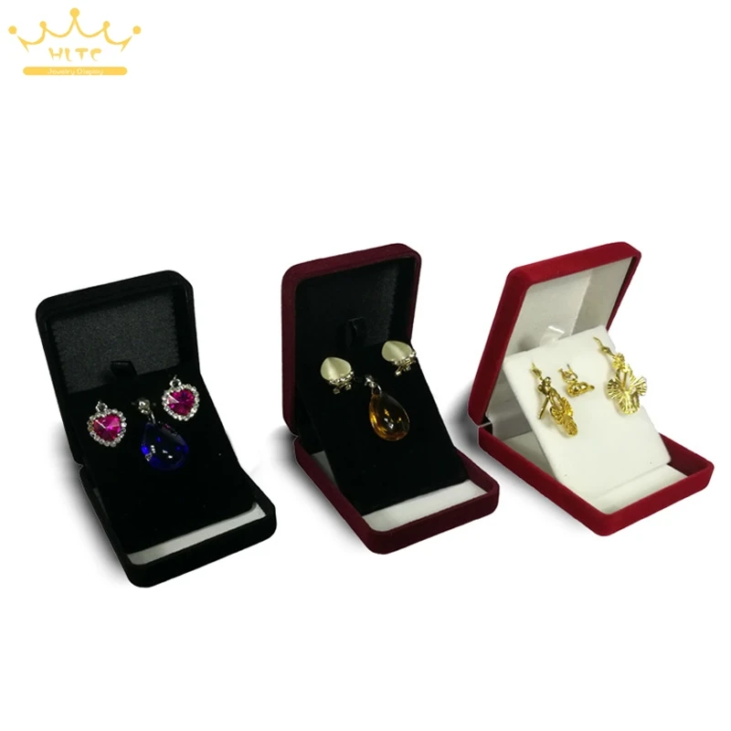 

Wholesale Engagement Velvet Earrings Box Jewelry Display Storage Case For Pendant Gift Organizer