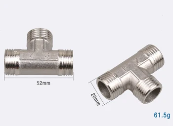 

2pcs 1/2" Male Tube Connectors 304 Stainless steel Thickening Pipe Gas Pipe Fittings Stainless Steel Tee