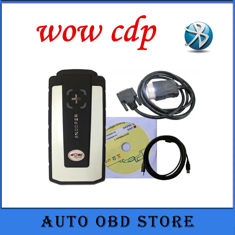 Prix pour 2 pcs/lot 2017 outil de diagnostic WOW CDP SNOOPER 2015R1 Logiciel avec bluetooth bleu pcb OBD OBD2 Scanner Prix pour 2 pcs/lot 2017 outil de diagnostic WOW CDP SNOOPER 2015R1 Logiciel avec bluetooth bleu pcb OBD OBD2 Scanner