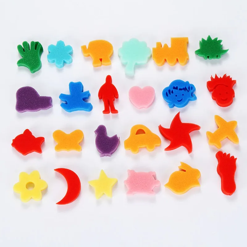 

24Pcs Sponge Set Children Kids Art Craft Painting DIY Toy Home Education Toy