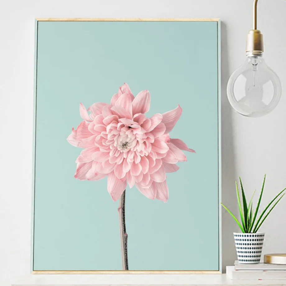 

Colorful Boy Pink Chrysanthemum Wall Art Canvas Prints Pop Art Nordic Posters And Prints Wall Pictures For Living Room Bedroom