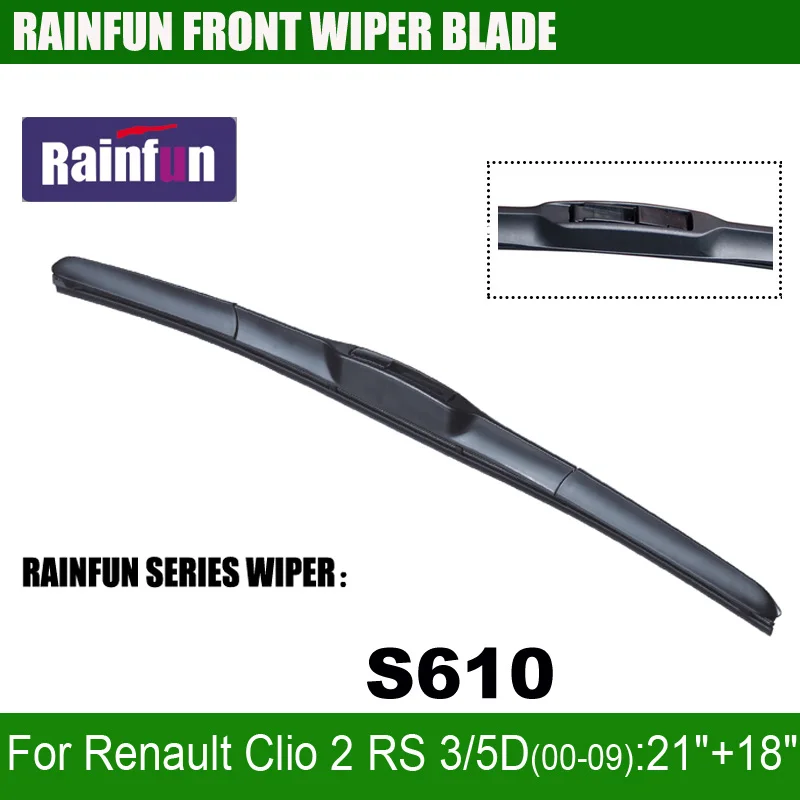 RAINFUN S610 21 "+ 18" посвященный лезвие автомобиль стеклоочиститель для Renault Clio 2 3/5D (00- 09), из 2 предметов как много