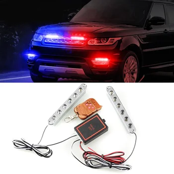 

2pcs Blue+Red DC 12V 36W LED Car Emergency Warning Beacon Flash Strobe Light Bar Remote Controller &Controller Box