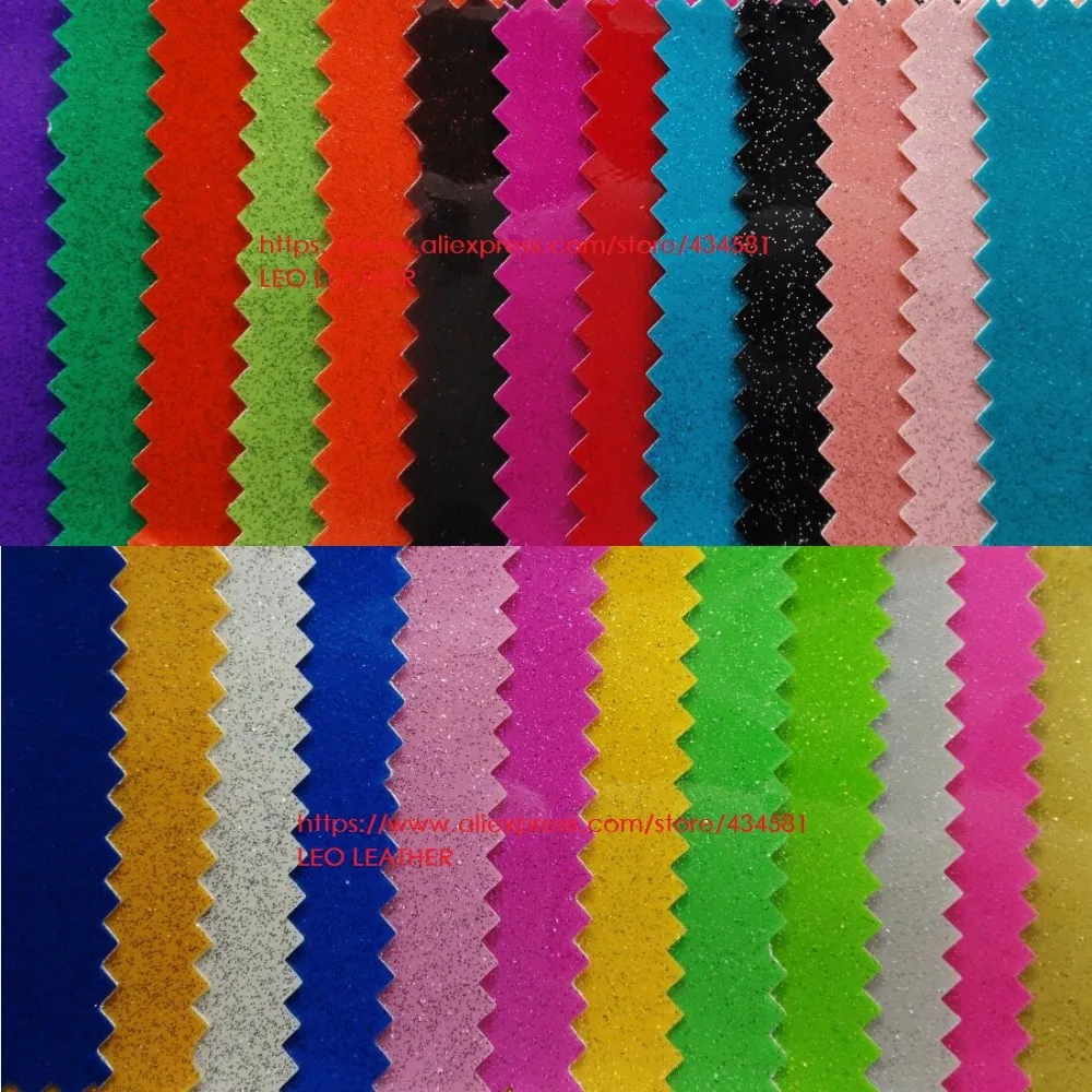 Smooth Glitter Leather Fabric 0.7MM glitter leather for christmas