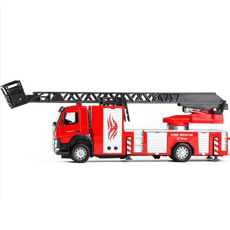 1:50 сплав Лестница грузовик пожарный грузовик, инженерный транспорт симулятор звук и светильник грузовик пожарная детская развивающая игрушка