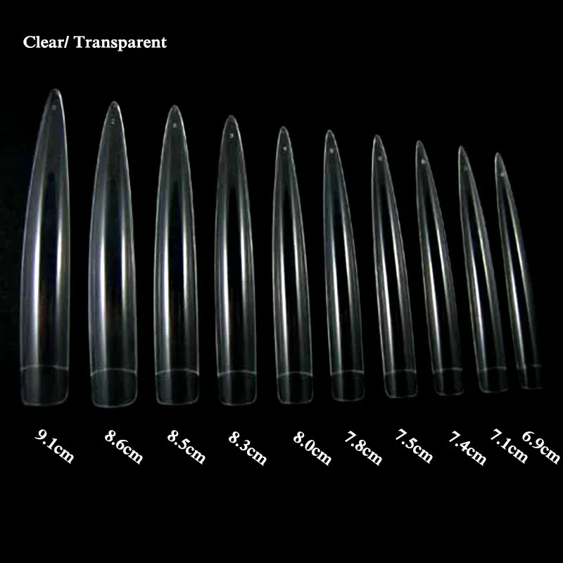 

Yiday Clear White Natural 50 x Super Long Sharp Stiletto False Tips for 3D Acrylic UV Gel Nail Art 5.6-9.1cm