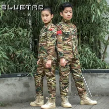 Тактическая страйкбол детская одежда BDU Охота Военная камуфляжное боевое обмундирование Костюм куртка рубашка и брюки
