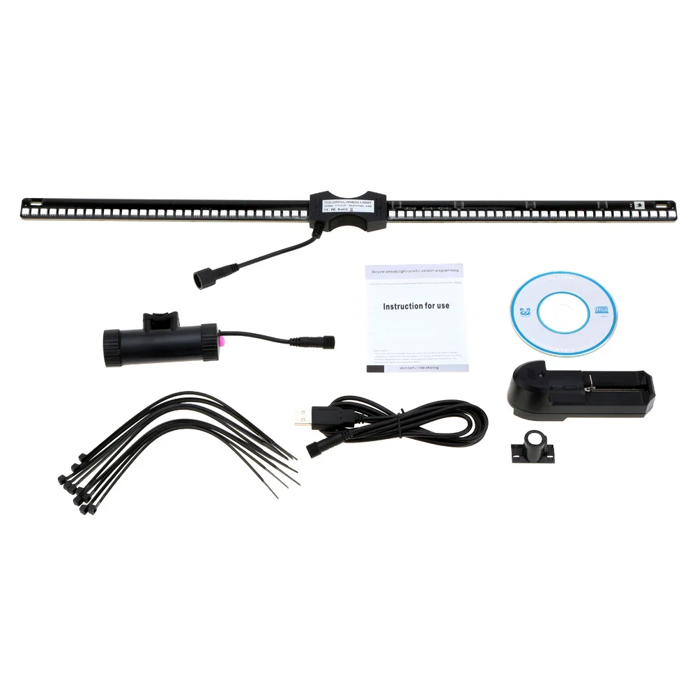 

128 RGB LEDs Water Resistant Anti-shock Spoke Light Color Changing Programmable Bike Bicycle Wheel Light