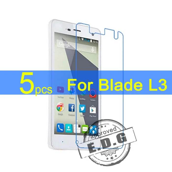 

5pcs Gloss Ultra Clear LCD Screen Protector Film Cover For ZTE Blade L3 Protective Film + cloth