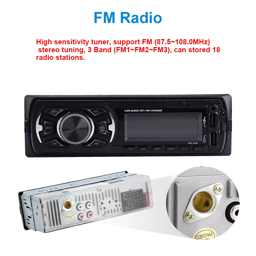 Автомобильный Bluetooth fm-радио 1-din автомобильный стерео плеер телефон AUX MP3 FM/USB/Радио Подсветка ЖК-дисплей пульт дистанционного управления для телефона