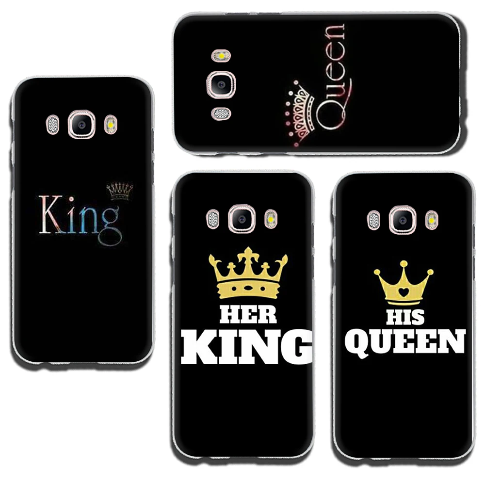 Король queen для влюбленной пары, для семьи жесткий чехол для телефона с рисунком в виде крышка чехол для samsung Galaxy J1 J2 J3 J4 J5 J6 J7 Prime