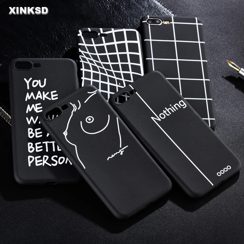 

Matte Artistic Simple Line Back Cover Silicone Phone Case for iPhone XR XS MAX X 8 Plus 7 Case for iPhone 7 6 6S Plus 5S SE Case