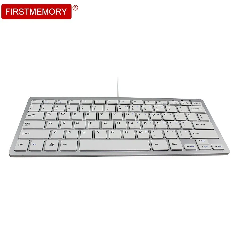 Firstmemory Ultra Thin Mini Keyboard 78 Key Slim Ergonomic Wired Gaming