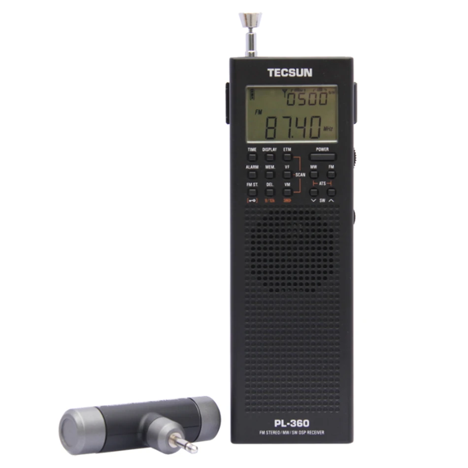 

F-25 TECSUN PL-360 PLL World Band DSP Radio station receiver with ETM AM FM SW LW Available built-in speaker