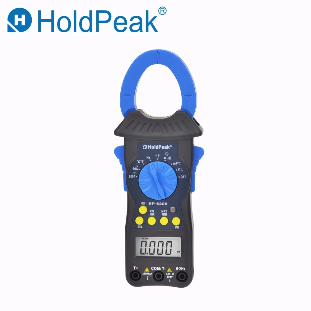 

Multimeter HoldPeak HP-6205 Digital Clamp Meter 600A AC DC Current Clamp Meters Voltmeter Ohm Cap Auto Range Electronic meter