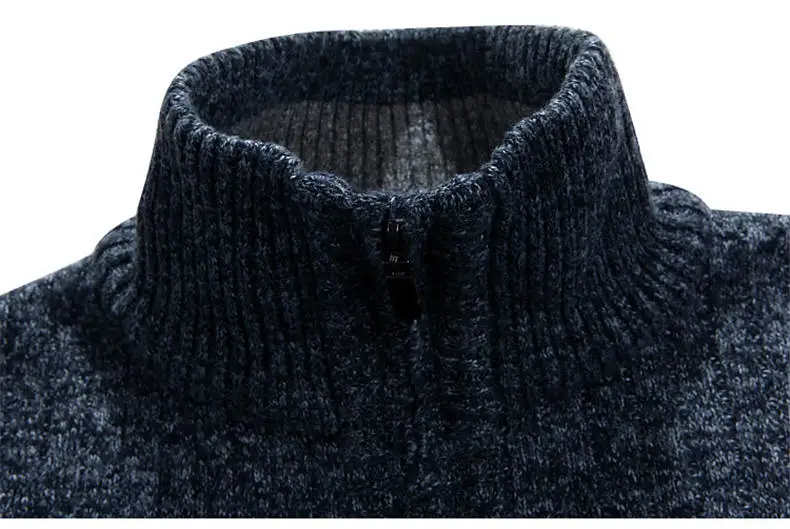 2019 Thick Cashmere Combine Brand Sweater Men Cardigans Slim Fit Full Zipper Knitwear Warm Korean Style Fashion Clothing Male 07