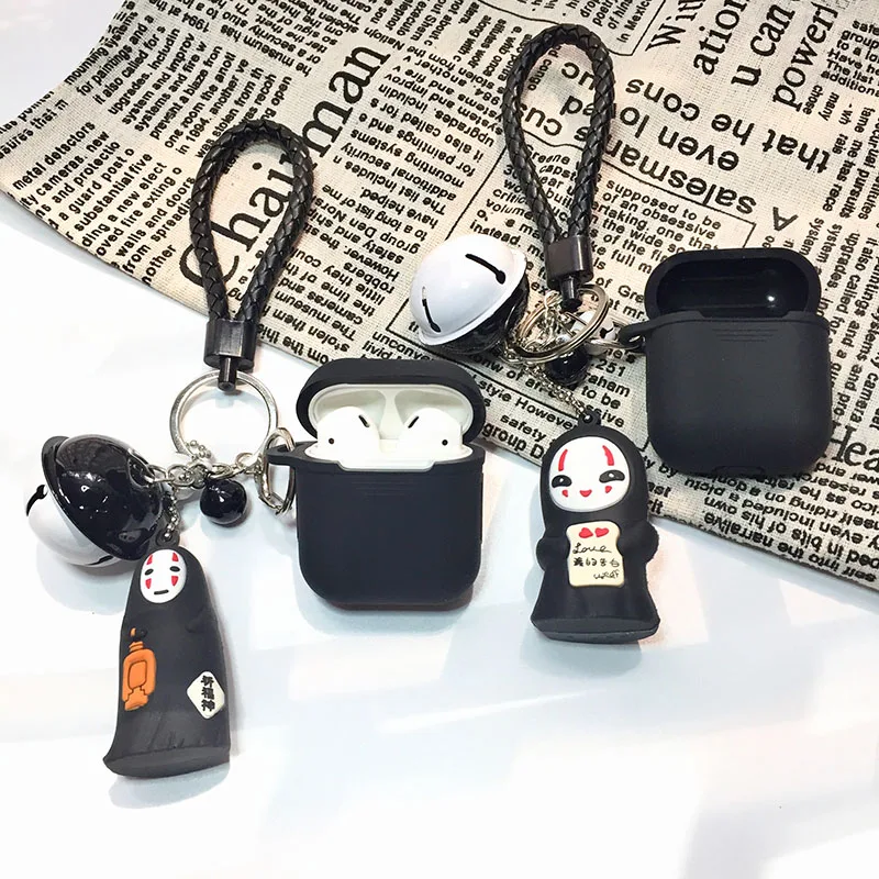 

For Apple AirPods i12 i10 Case Earphone Cases Soft Silicon Cover with Personality Grimace Toy and Bell Hand Line keychain Hook