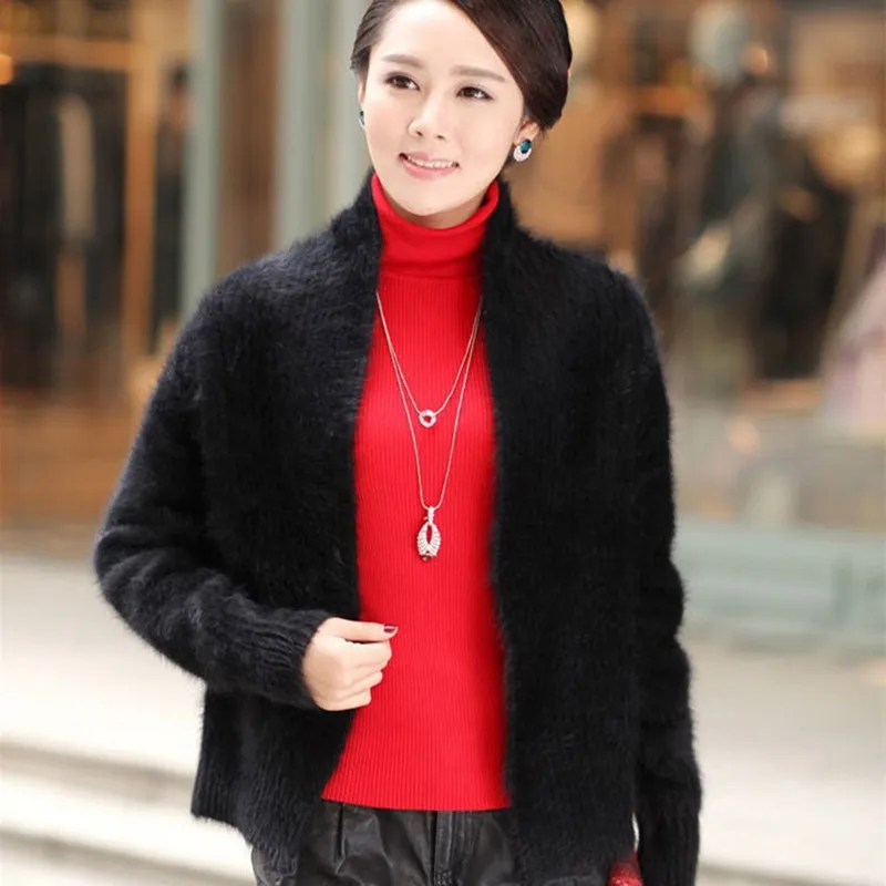 Real Mink Cashmere Sweater Women Pure Mink