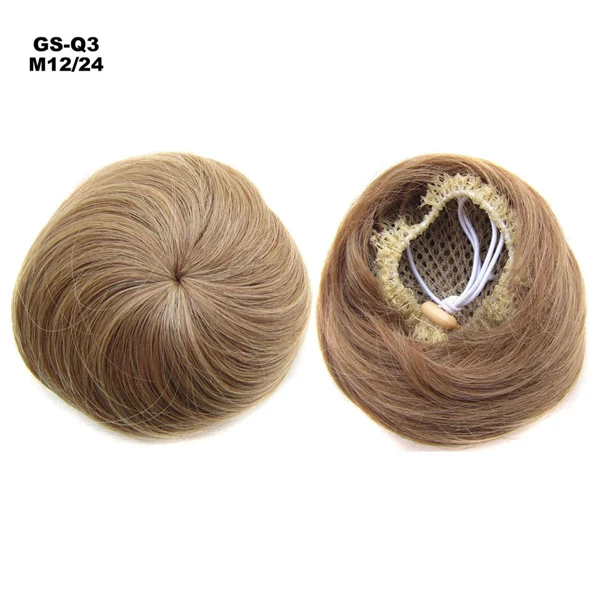 TOPREETY термостойкие синтетические волосы для наращивания 30гр кудрявые шиньоны на шнурке резинка для наращивания пончик Q3 - Цвет: M12-24