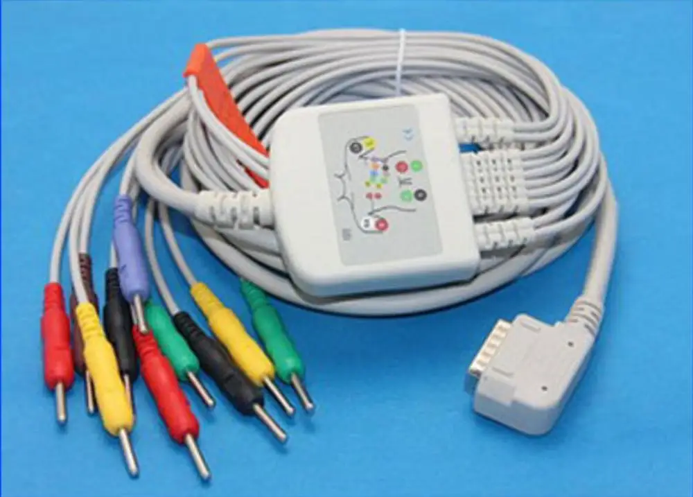 Для Kenz PC 109 кабель для ЭКГ ECG 108/110 1203 1205 Cardico 302 15PIN цельный 10 Lead ECG/EKG AHA IEC кабель| |