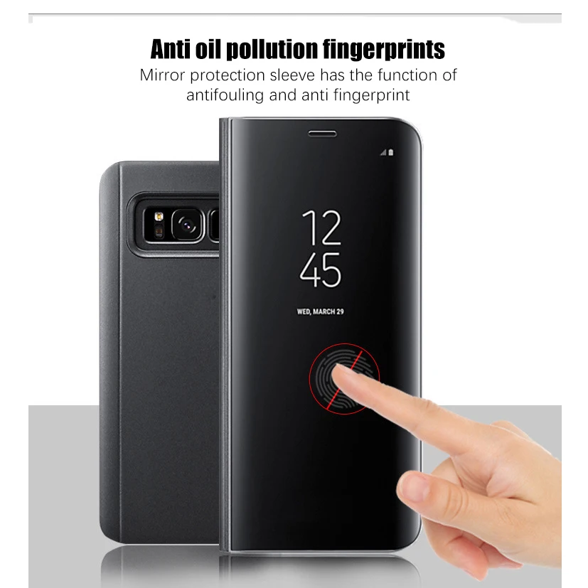 Прозрачный зеркальный умный чехол для Samsung Galaxy S9 S8 Plus S6 S7 edge J3 J5 J7 2016 2017 чехлы с