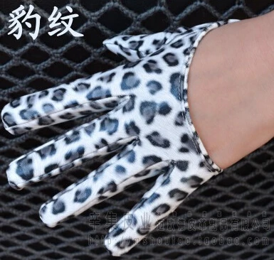 Женские модные перчатки из искусственной кожи с полуладонями на полный палец, женские перчатки в стиле хип-хоп ярких цветов R1893 - Цвет: leopard