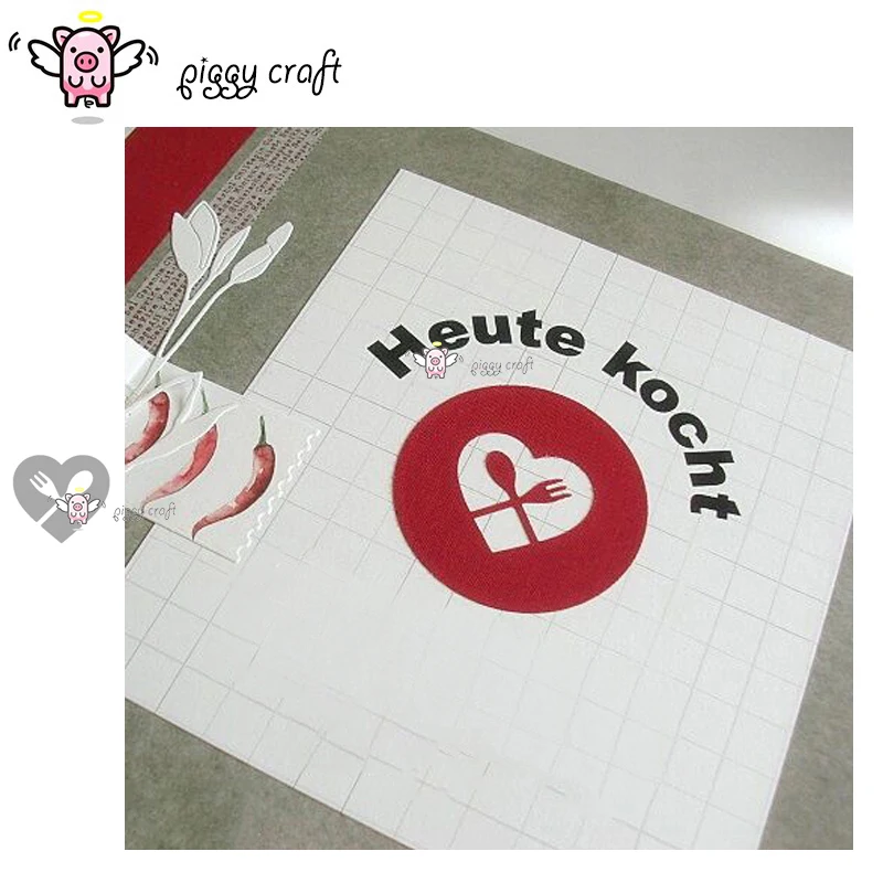 

Piggy Craft metal cutting dies cut die mold Loving meal frame Scrapbook paper craft knife mould blade punch stencils dies