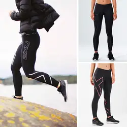 3 вида стилей ПИСЬМО x-образные линии офсетной печати женский, черный Фитнес Леггинсы эластичность сухой быстрой тренировки узкие брюки