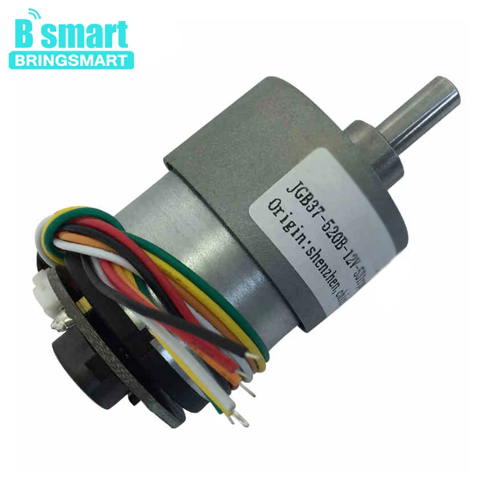 

Wholesale JGB37-520B 12 Volt Geared Motor 12-1600rpm With Encoder Disk A/B Phase Output Low Noise